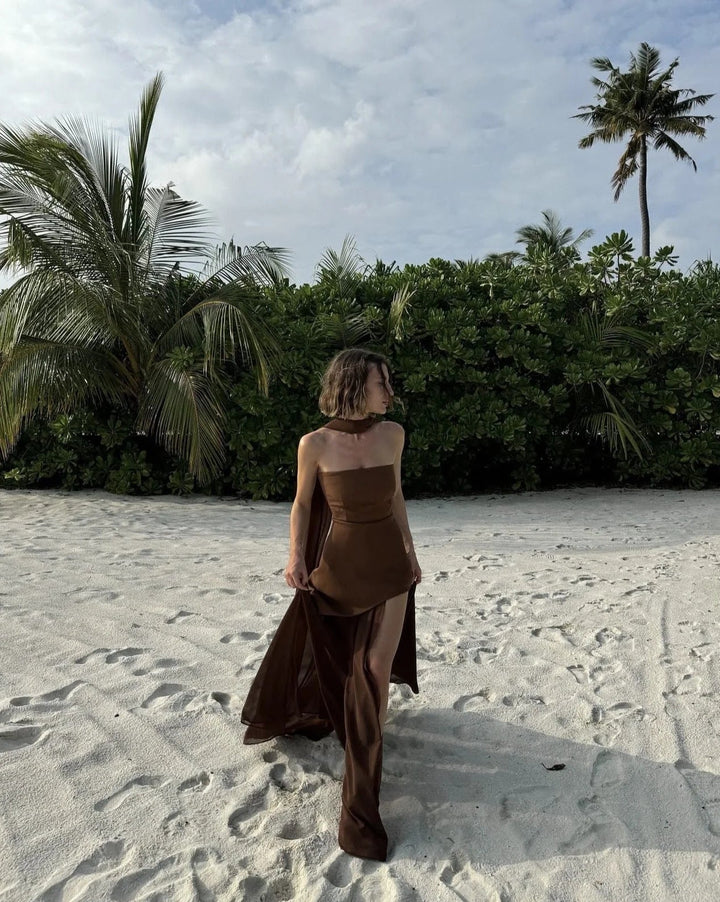 Karina - Women’s Asymmetrical Layered Maxi Dress