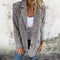 Amelia™ - Casual Check Blazer with Lapels - Brown