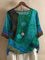 Anya™ | Retro-Inspired Blouse - Blue/Green