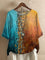 Anya™ | Retro-Inspired Blouse - Blue/Orange