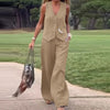 Luna - Versatile Linen Vest and Pants Set