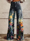 Tiffany | Floral Art Flared Jeans