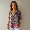 Arlene™ | Chic Floral Print Blouse - Blue - Pink - Red