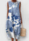 Alizhyah | Elegant Ocean Blue Dress - White Blue