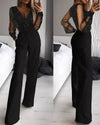 Brianna - Women's Glitter V-Neck Jumpsuit
